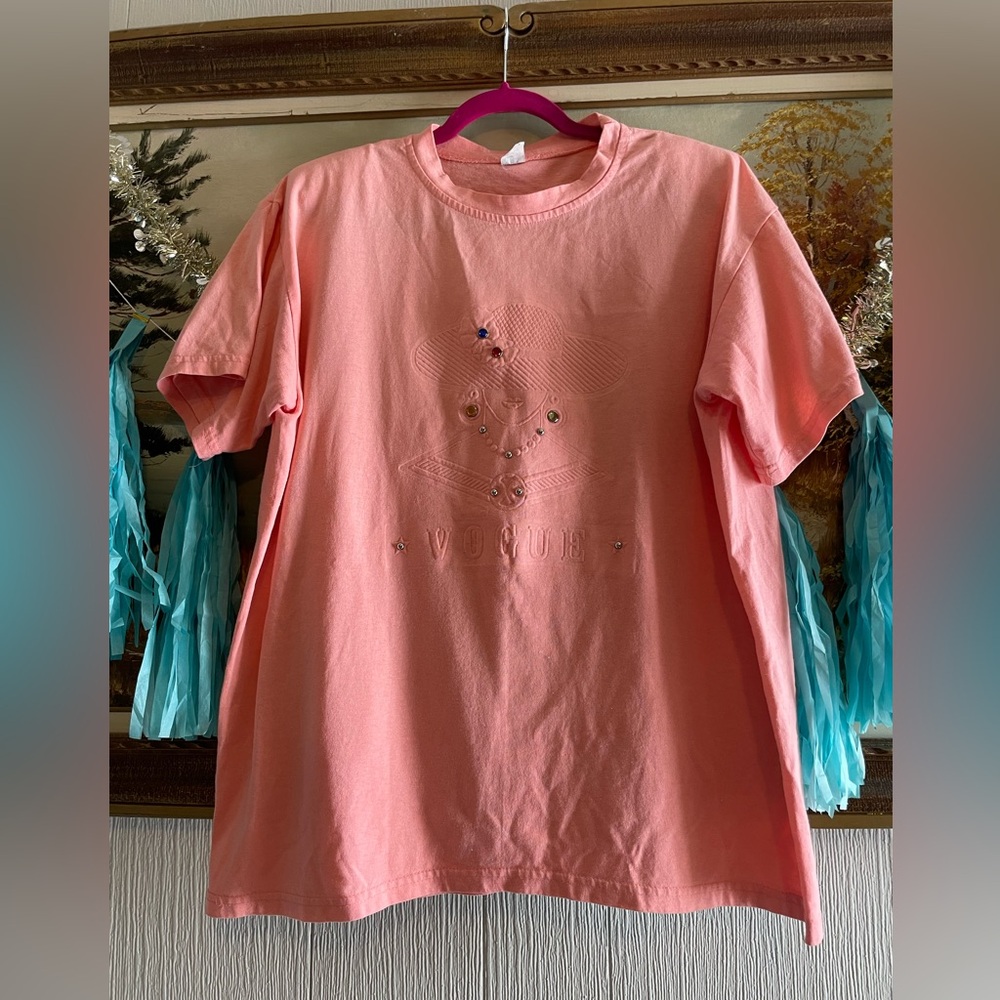 Vintage Vogue Bedazzled T-Shirt. Size XL.
